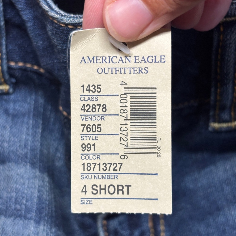 NWT American Eagle Artist Flare Jeans Womens 4 Short Blue Denim Low Rise Stretch - Picture 3 of 8